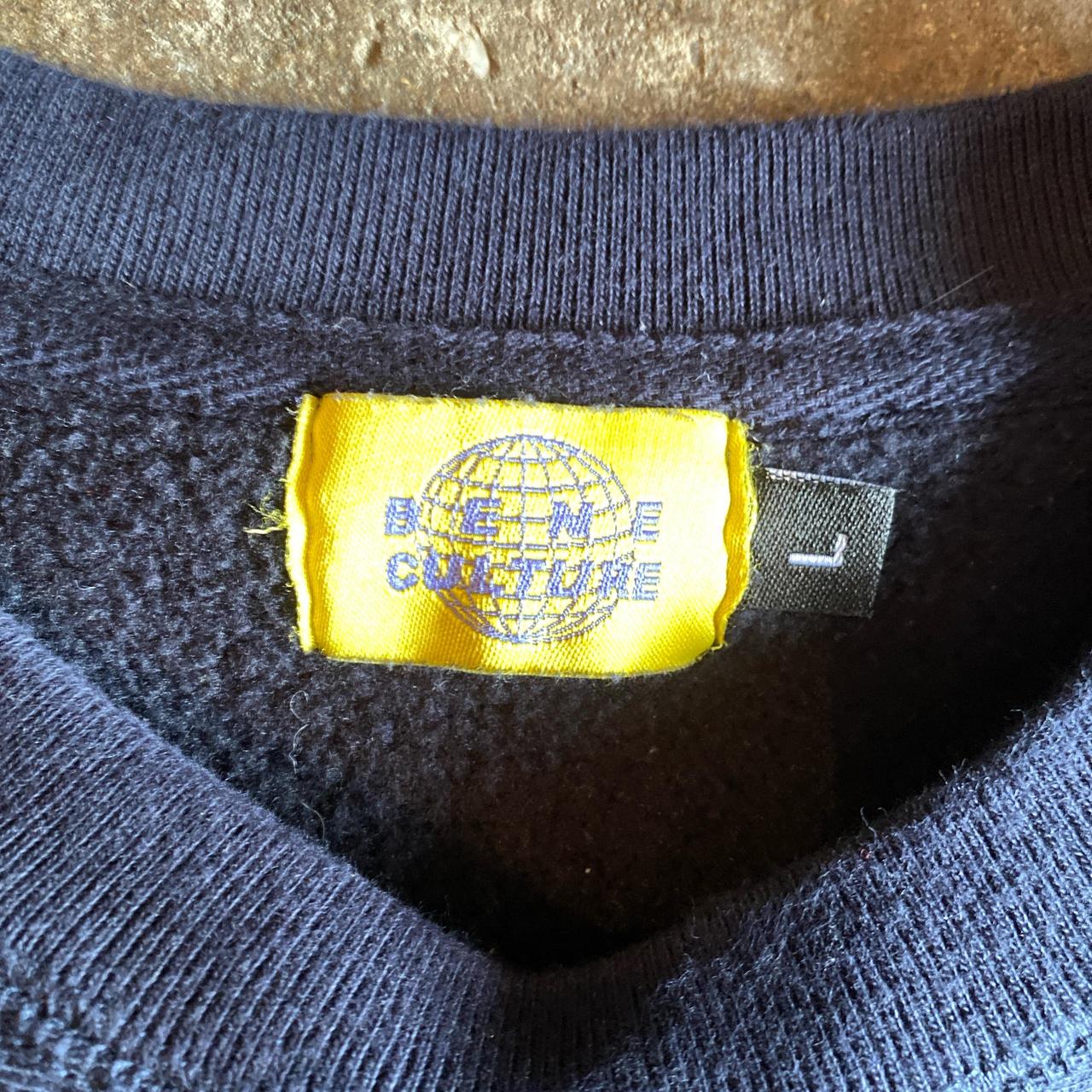 Navy Bene Culture Print Sweatshirt - L