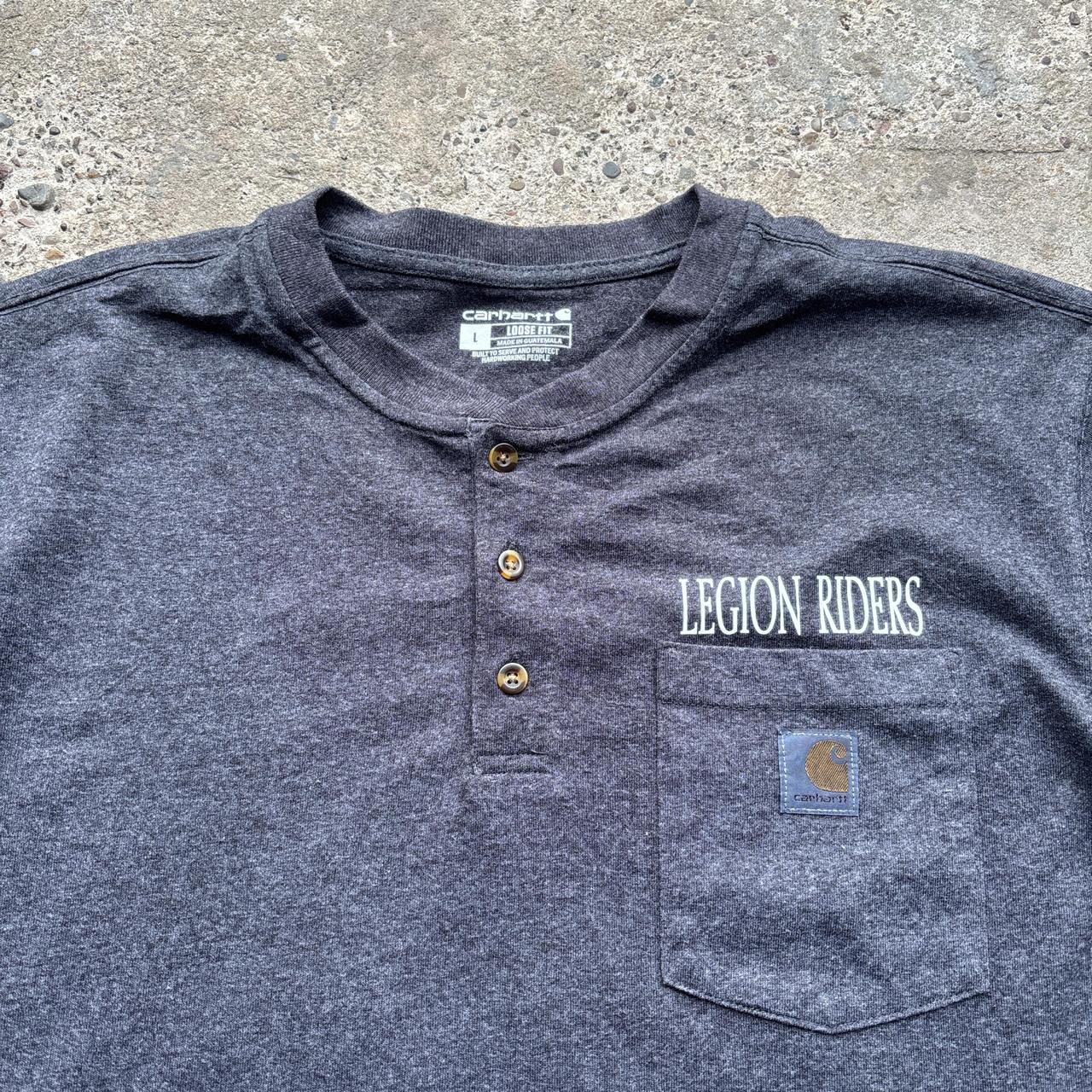 Grey Carhartt x Legion Riders button-up t-shirt - L