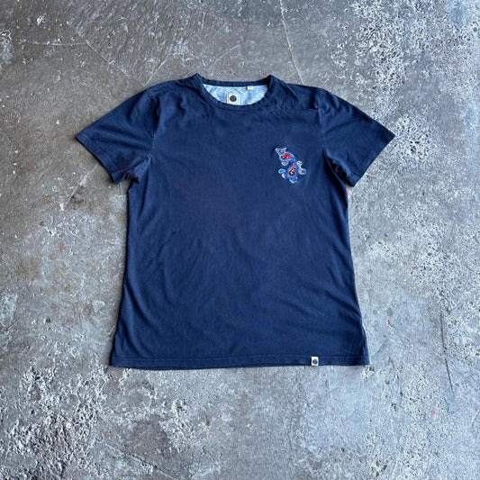 Navy Pretty Green Embroidered T-Shirt - L