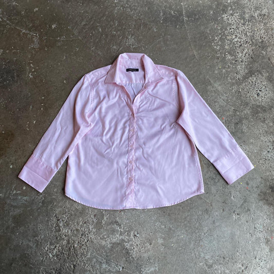 Pink Button Up Long Sleeve Jaeger Shirt - UK16 (women’s)