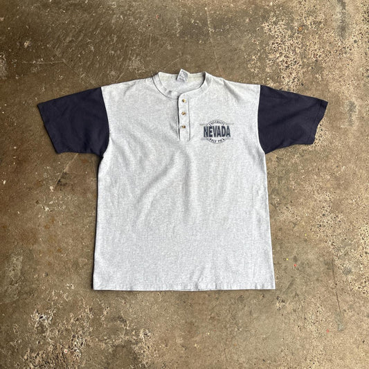 Vintage Grey Nevada Graphic Contrast Sleeve T-Shirt