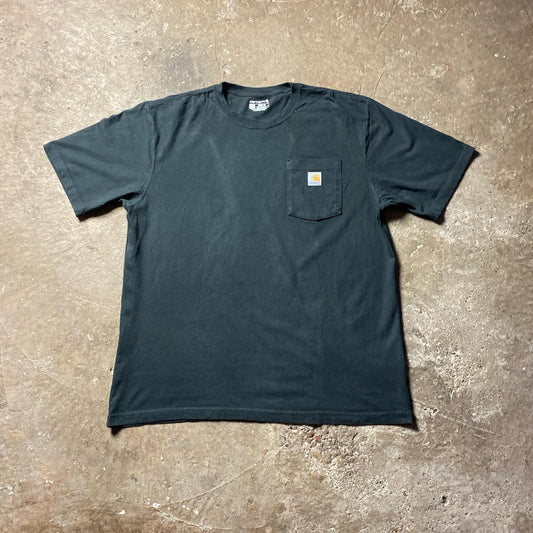 Black Carhartt Single Pocket T-Shirt w/ Back Print - L