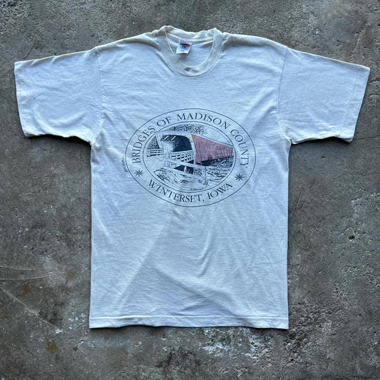 Off white graphic tee with Iowa print