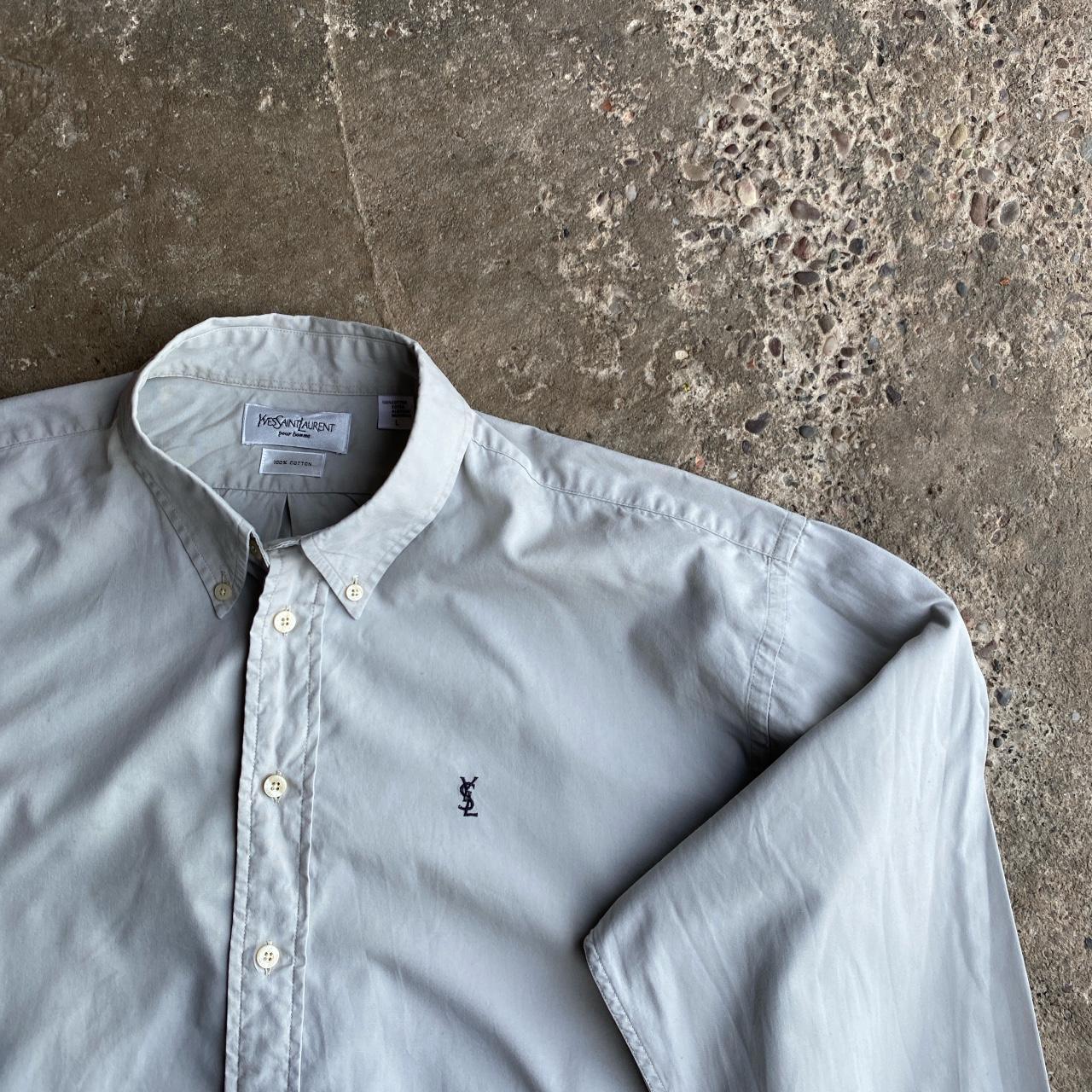 Grey Yves Saint Laurent (YSL) Oxford Shirt - L