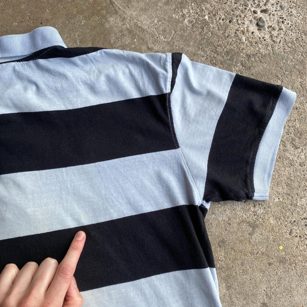 Black & Grey Striped Guinness Polo Shirt - M