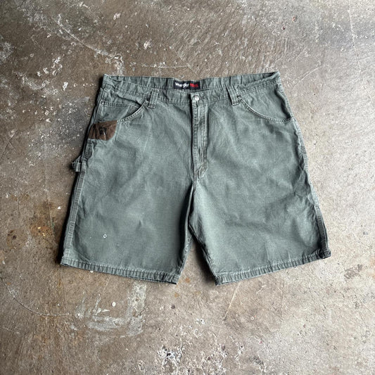 Khaki Green Wrangler Carpenter Workwear Shorts - W42