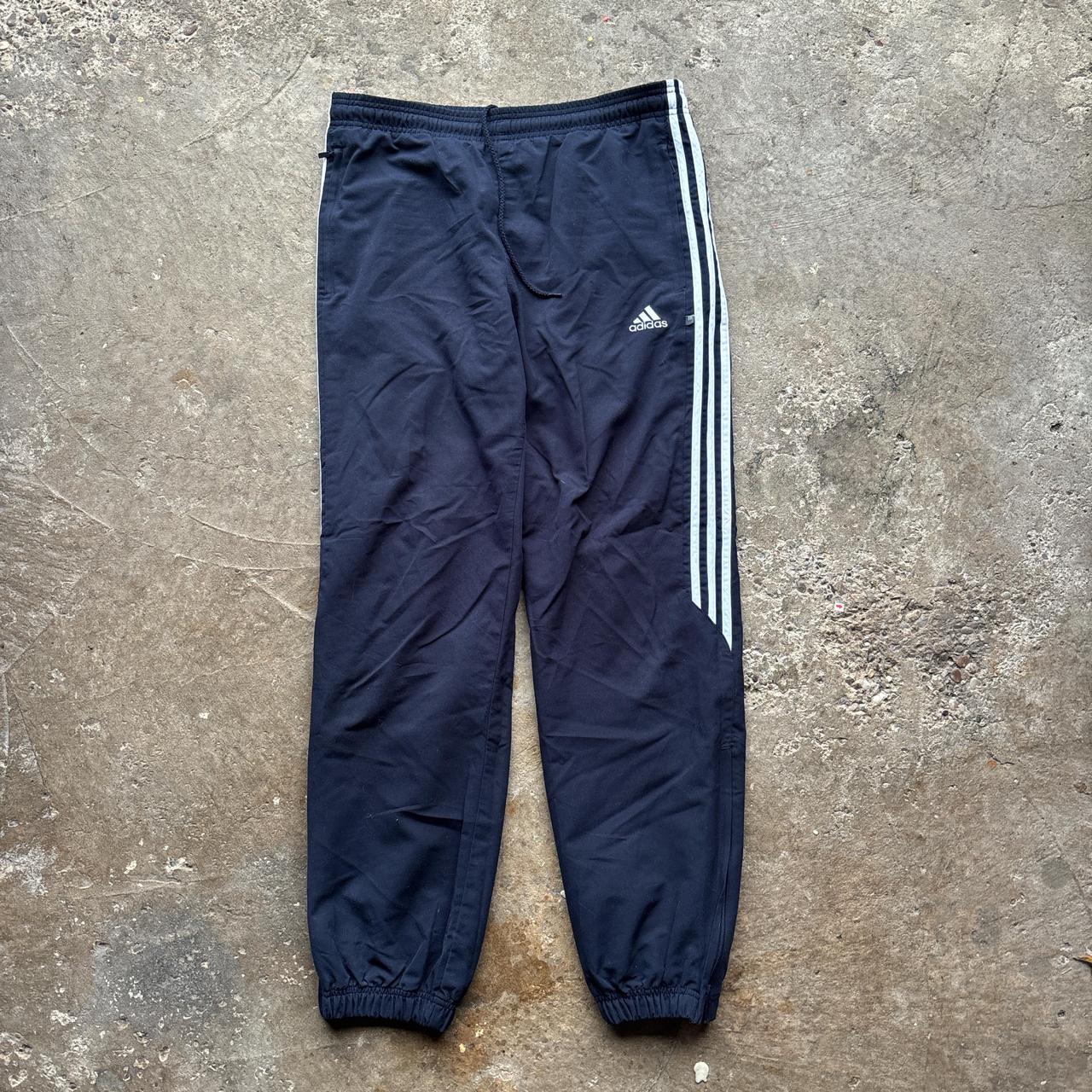 00s Navy Adidas track pants with drawstring waist adidas