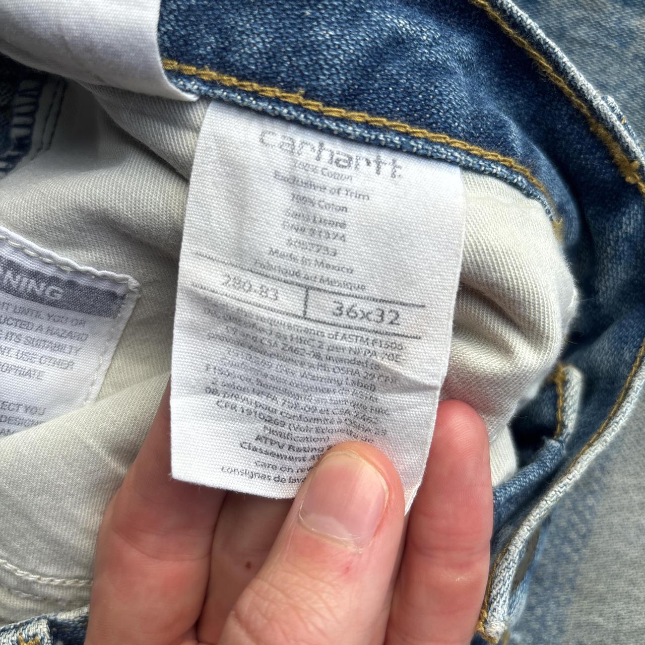Blue Denim Repaired Carhartt Jeans - 36