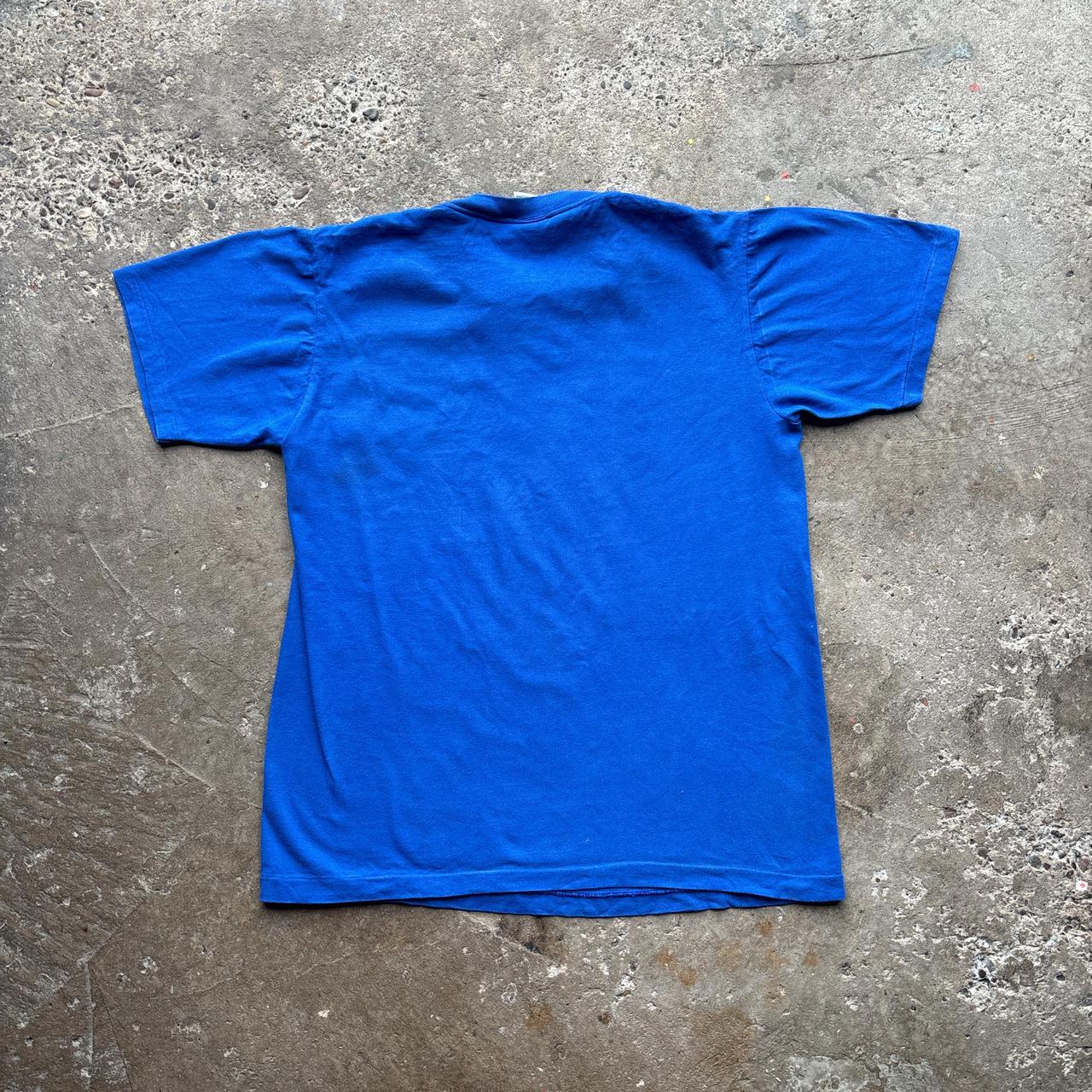 80s blue single stitch tee with Maui graphic - L