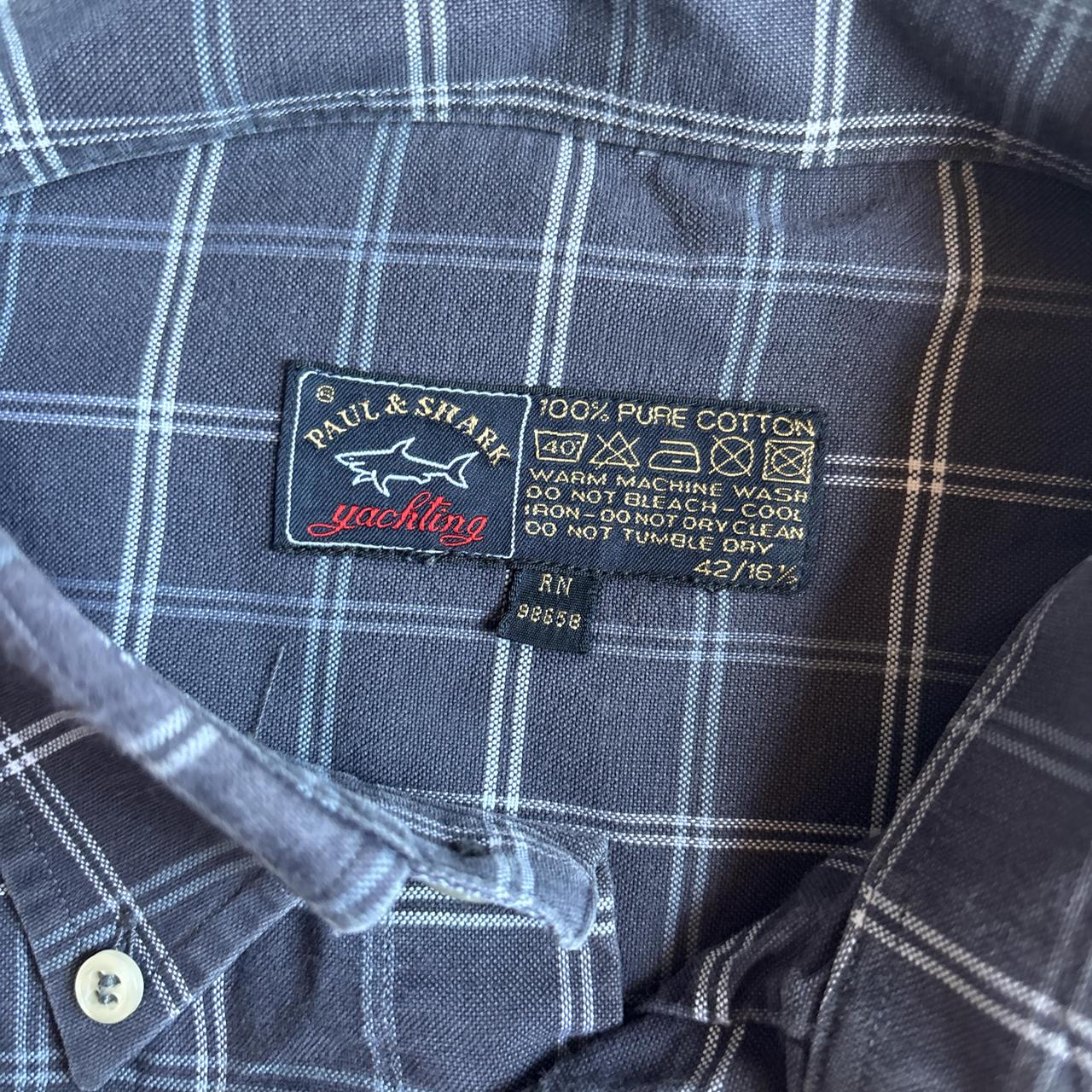 Grey Checkered Paul & Shark Long-Sleeve Shirt