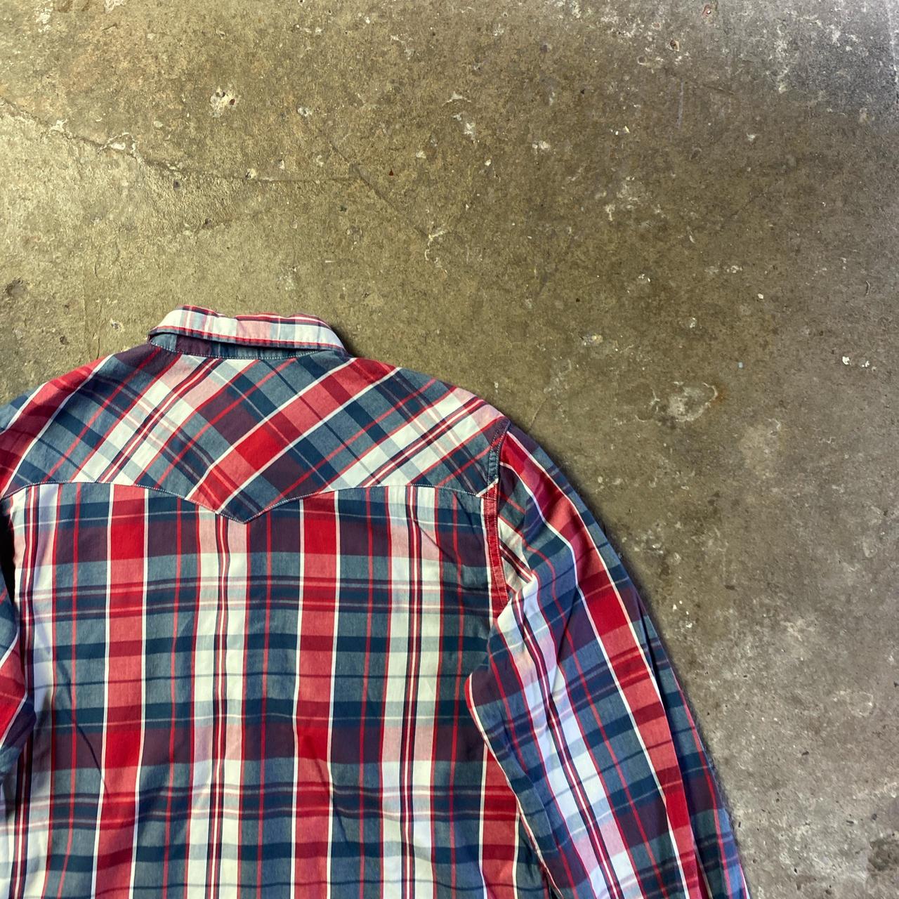 Red & Navy Plaid Levi’s Long Sleeve Shirt - XL