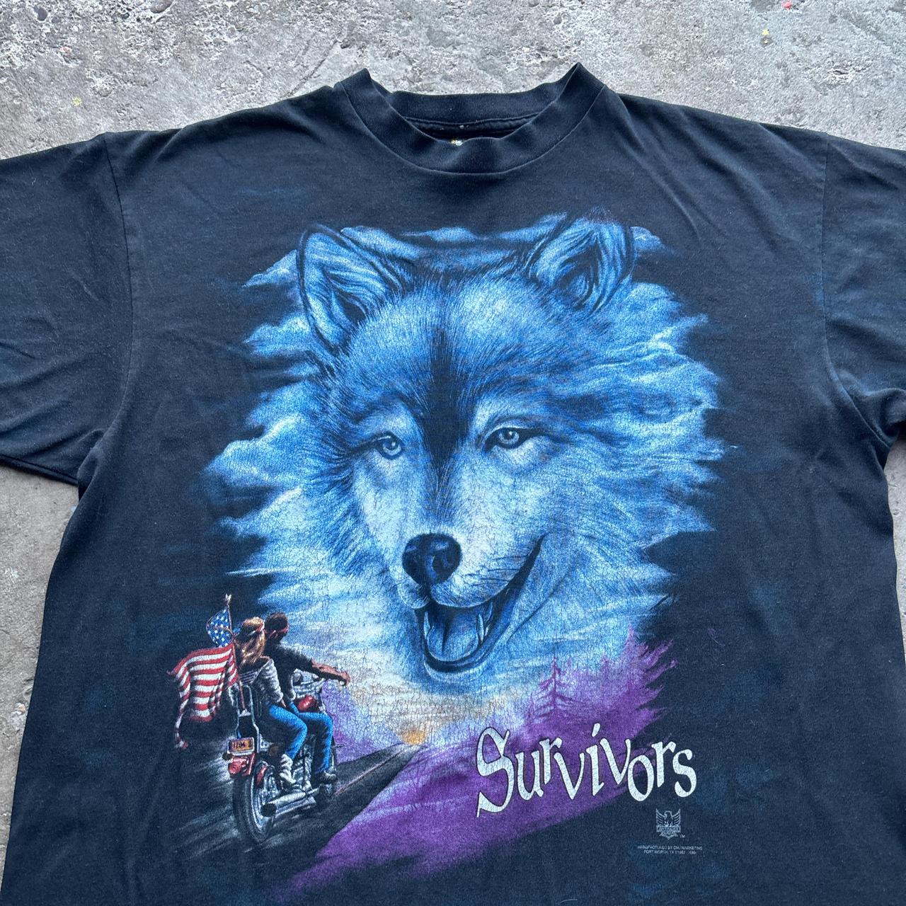90s 3D Emblem Wolf graphic tee - XL