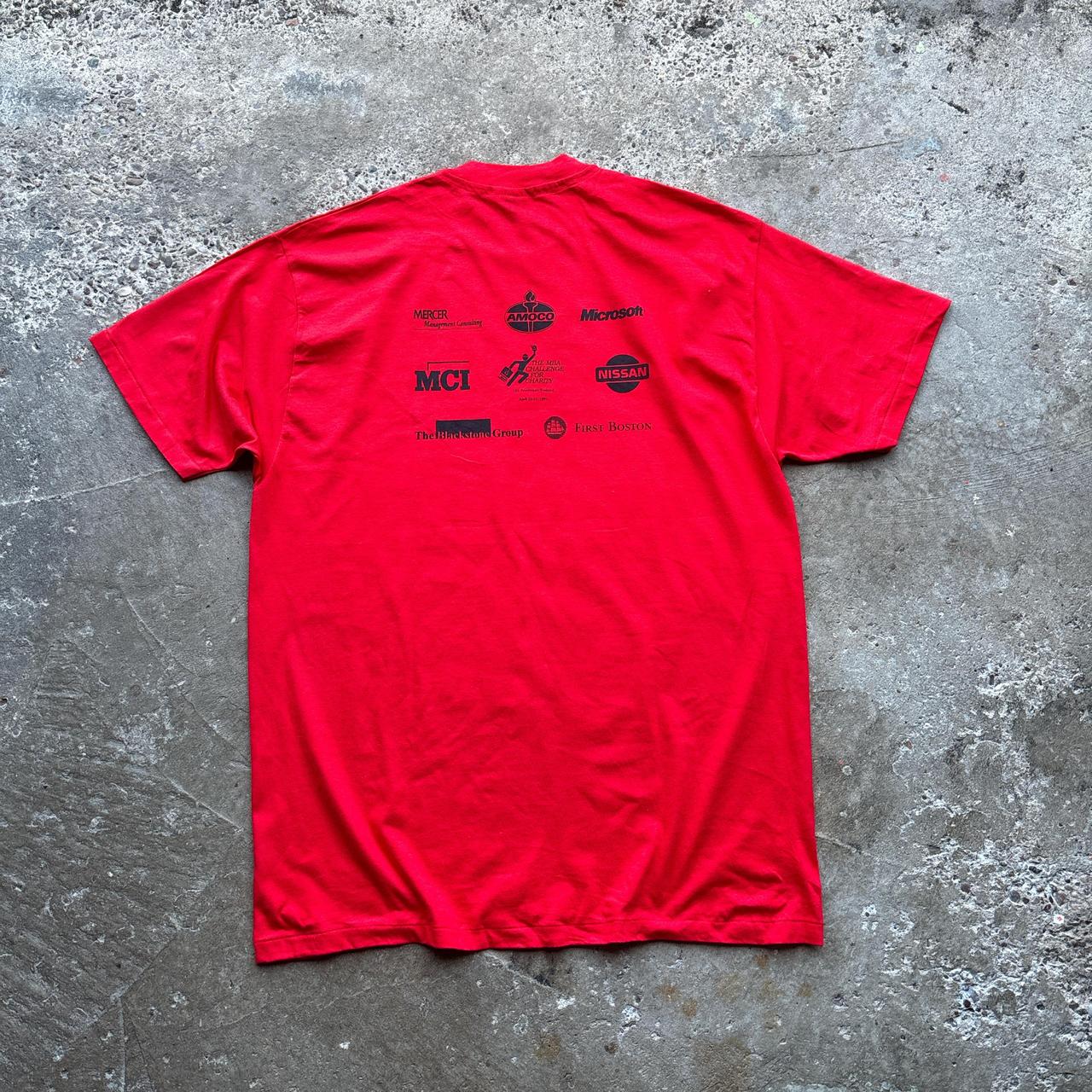 90s single-stitch red graphic tee with Stanford University print - XL