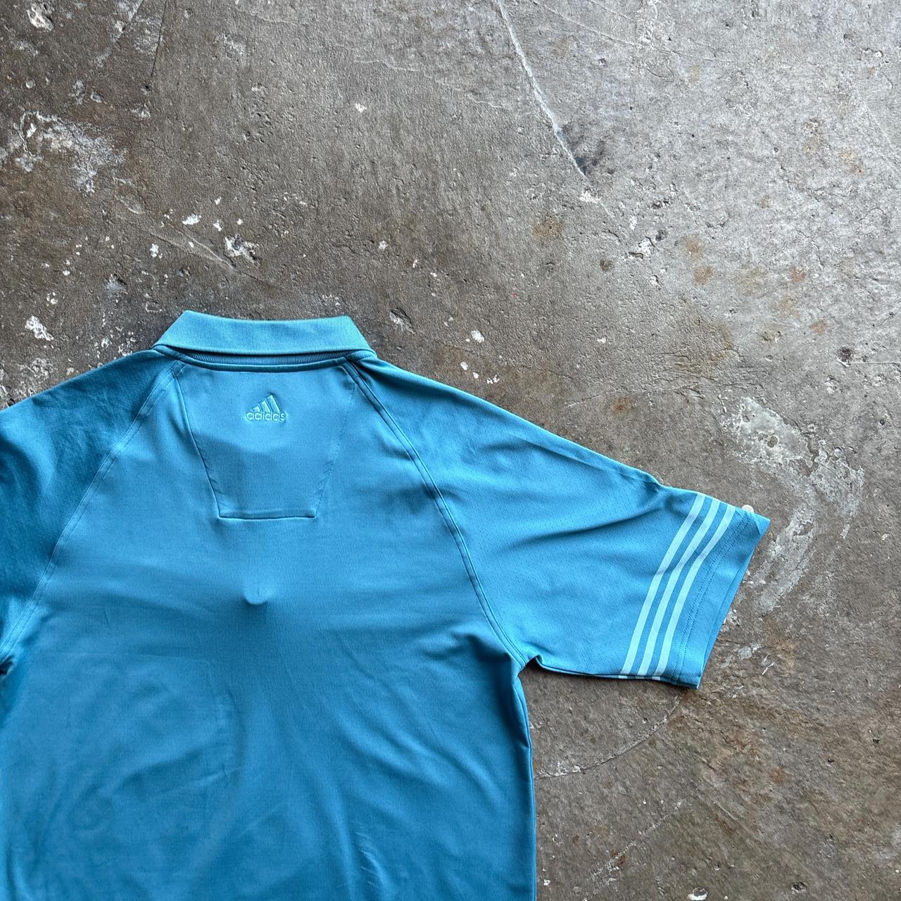 Blue Adidas Zip Golf Polo