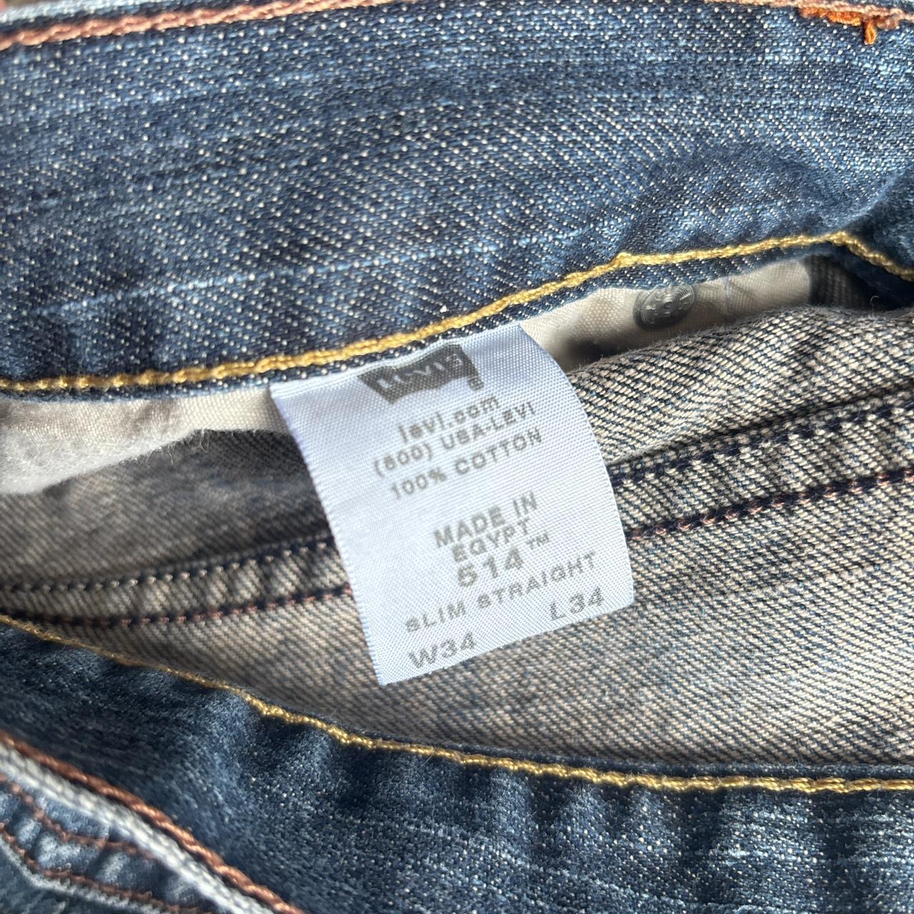 Textured Blue Denim ‘Slim Straight’ Levi’s Jeans