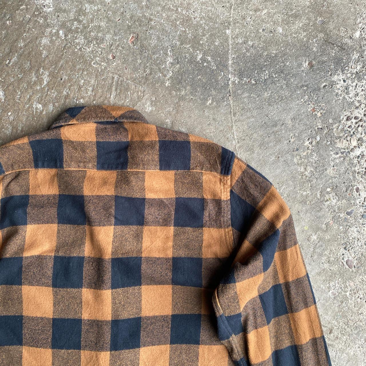 Navy & Tan Checkered Dickies Flannel Shirt - XL