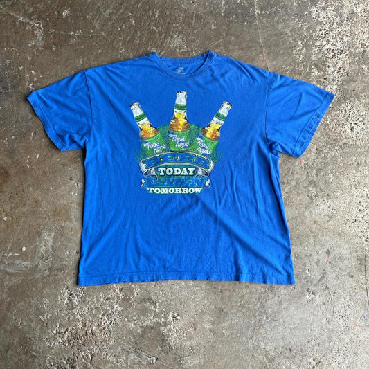 Blue Graphic Beer T-Shirt - 2XL