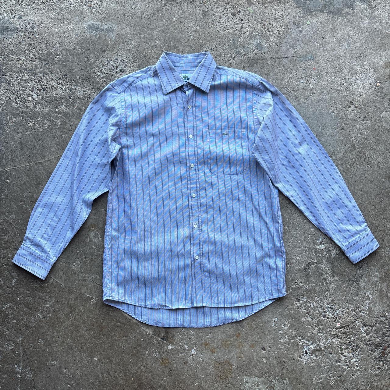 Grey Lacoste striped shirt