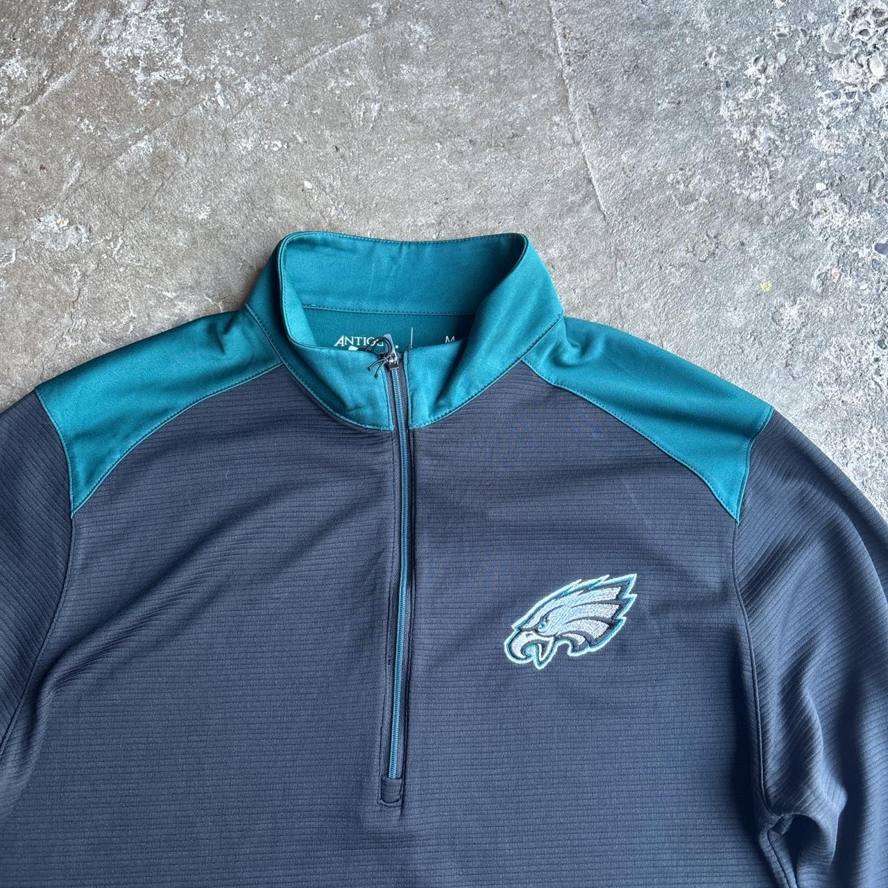 Black Philadelphia Eagles Antigua Quarter Zip Pullover
