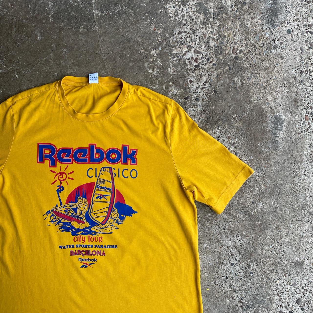 Yellow Vintage Reebok Graphic T-Shirt - M