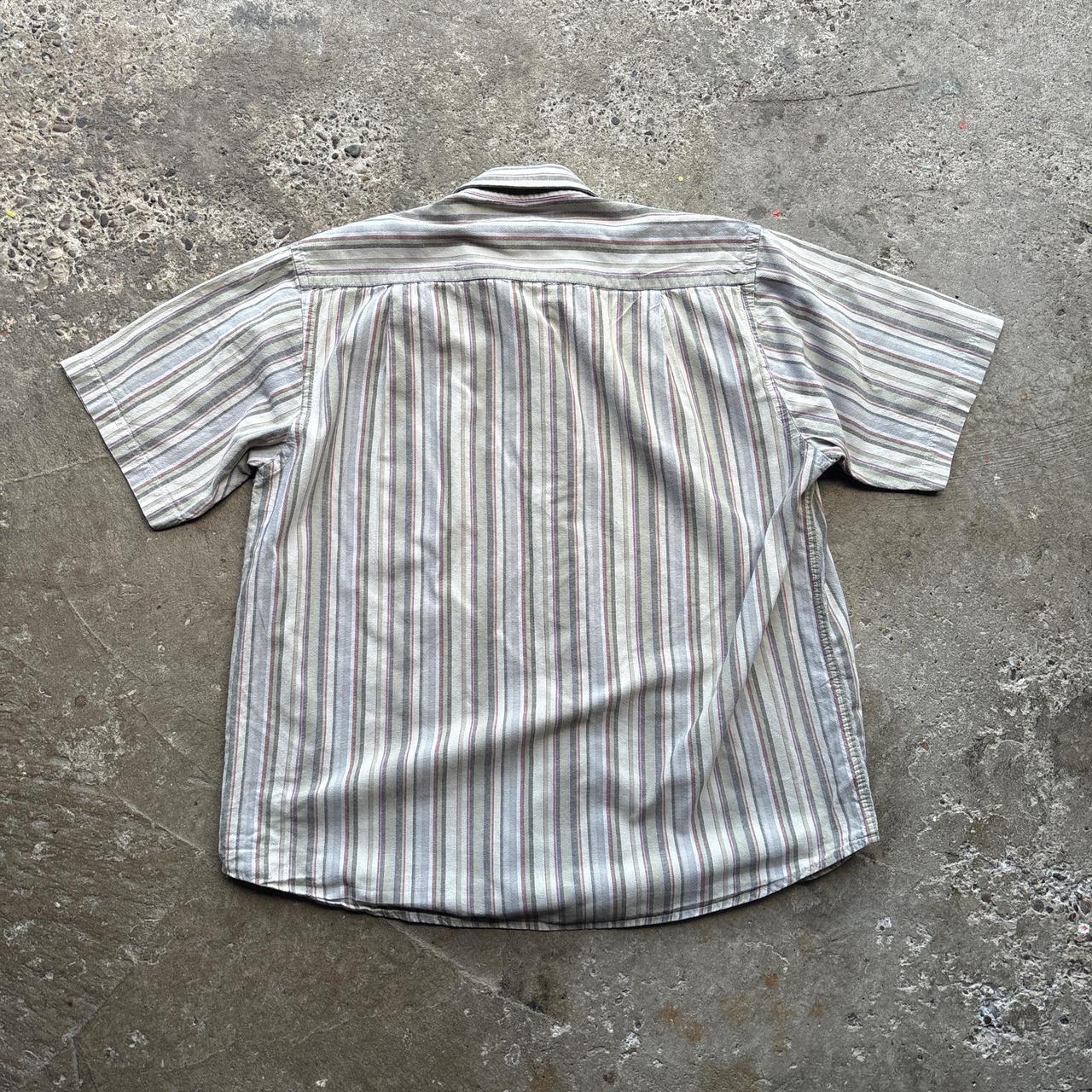 Vintage Cream striped short-sleeved shirt - L