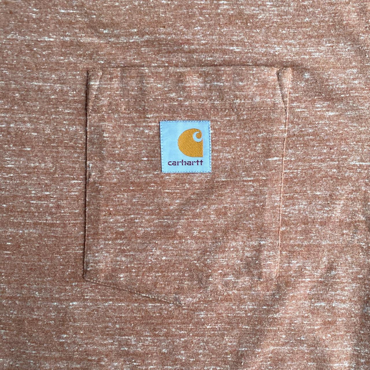 Textured Orange Carhartt Pocket T-Shirt - L