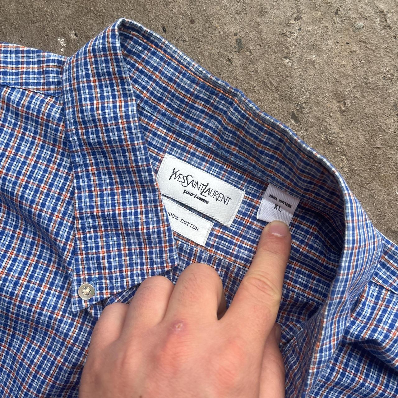 Blue and orange Yves Saint Laurent (YSL) shirt - XL