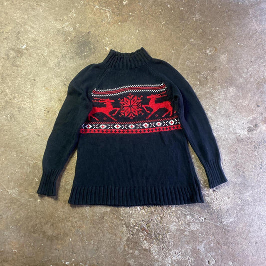 Black Christmas Chaps Knit Jumper - M