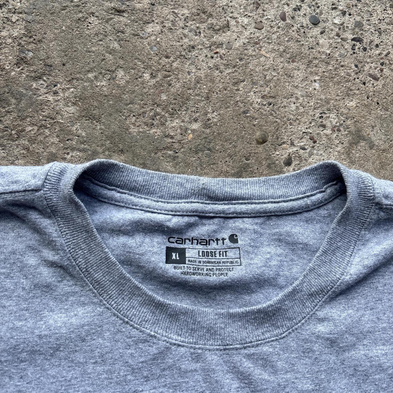 Grey Carhartt pocket tee with company logo at the back - XL