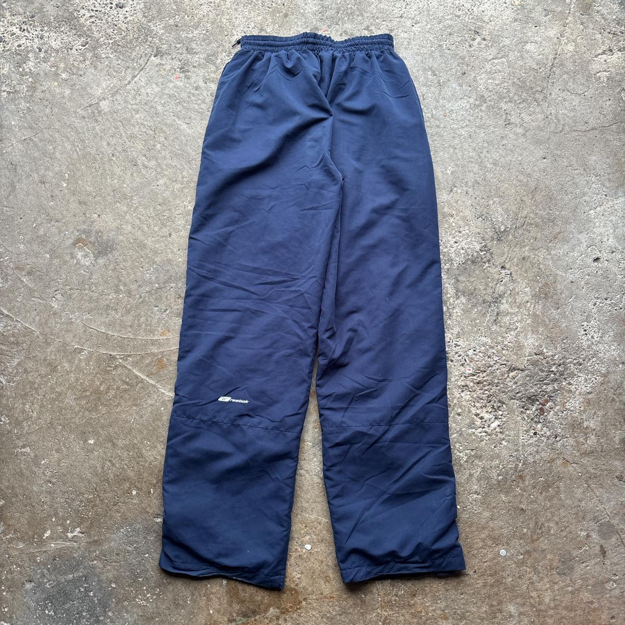 Vintage Navy Reebok track pants with white stripes