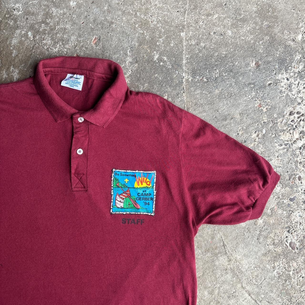 Vintage Camp Gerber 94’ Burgundy Polo Shirt