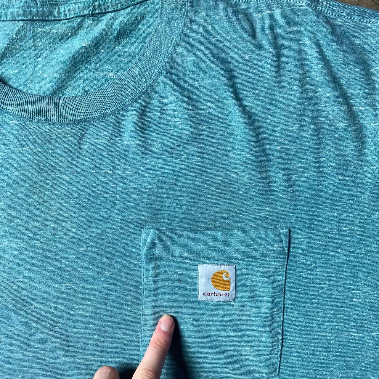 Textured Blue Carhartt Pocket T-Shirt - 2XL