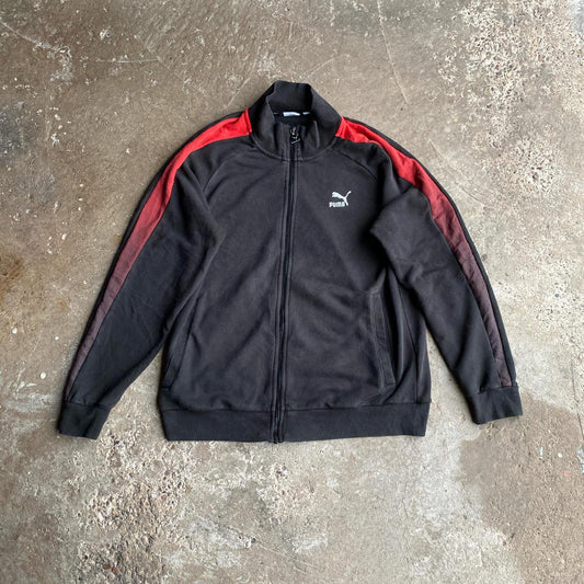 Vintage Black Puma Full Zip Tracksuit Top - L