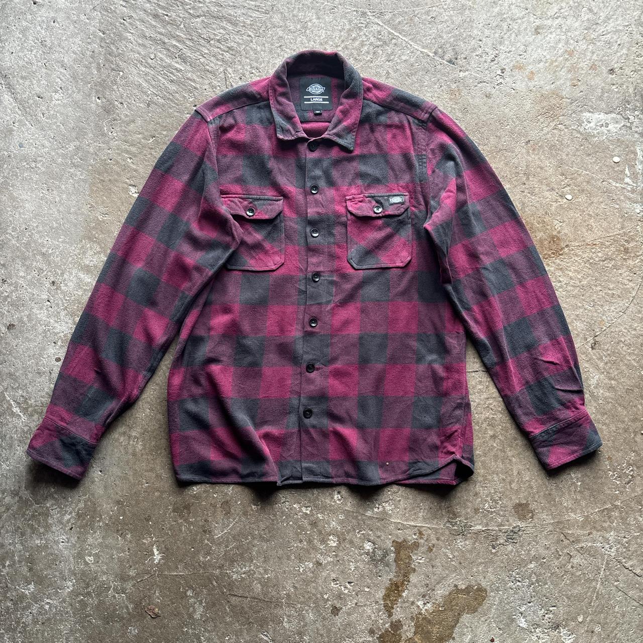 Burgundy and black Dickies Flannel Shirt - L