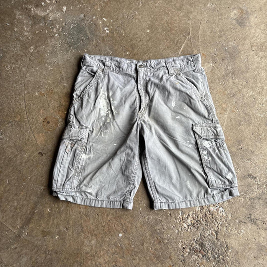 Grey Carhartt Cargo Shorts w/ Paint Splatter