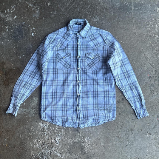 White Lee Cotton Long-Sleeve Checkered Shirt