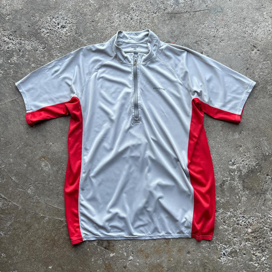 Grey and red Patagonia active wear quarter zip t-shirt - XL