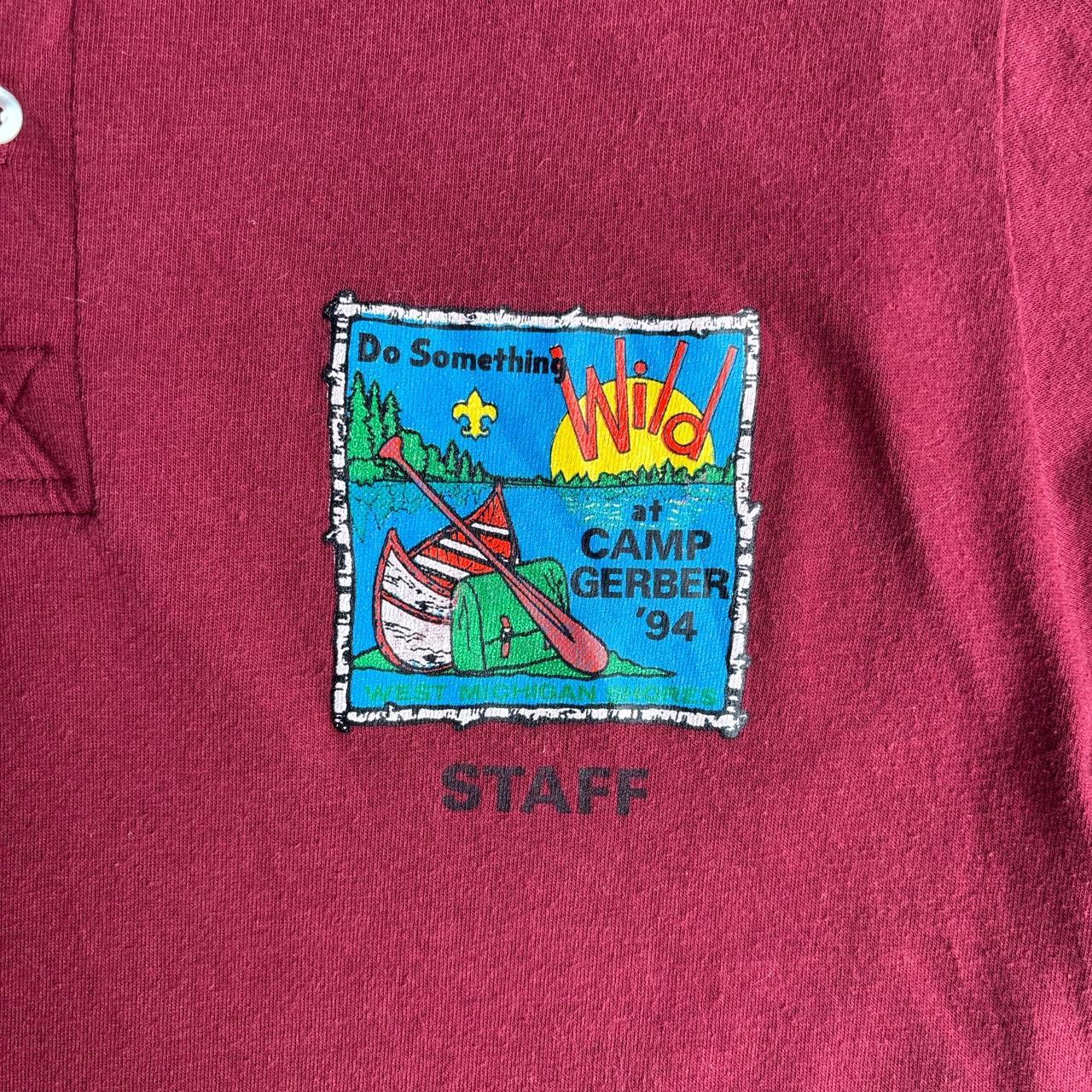 Vintage Camp Gerber 94’ Burgundy Polo Shirt