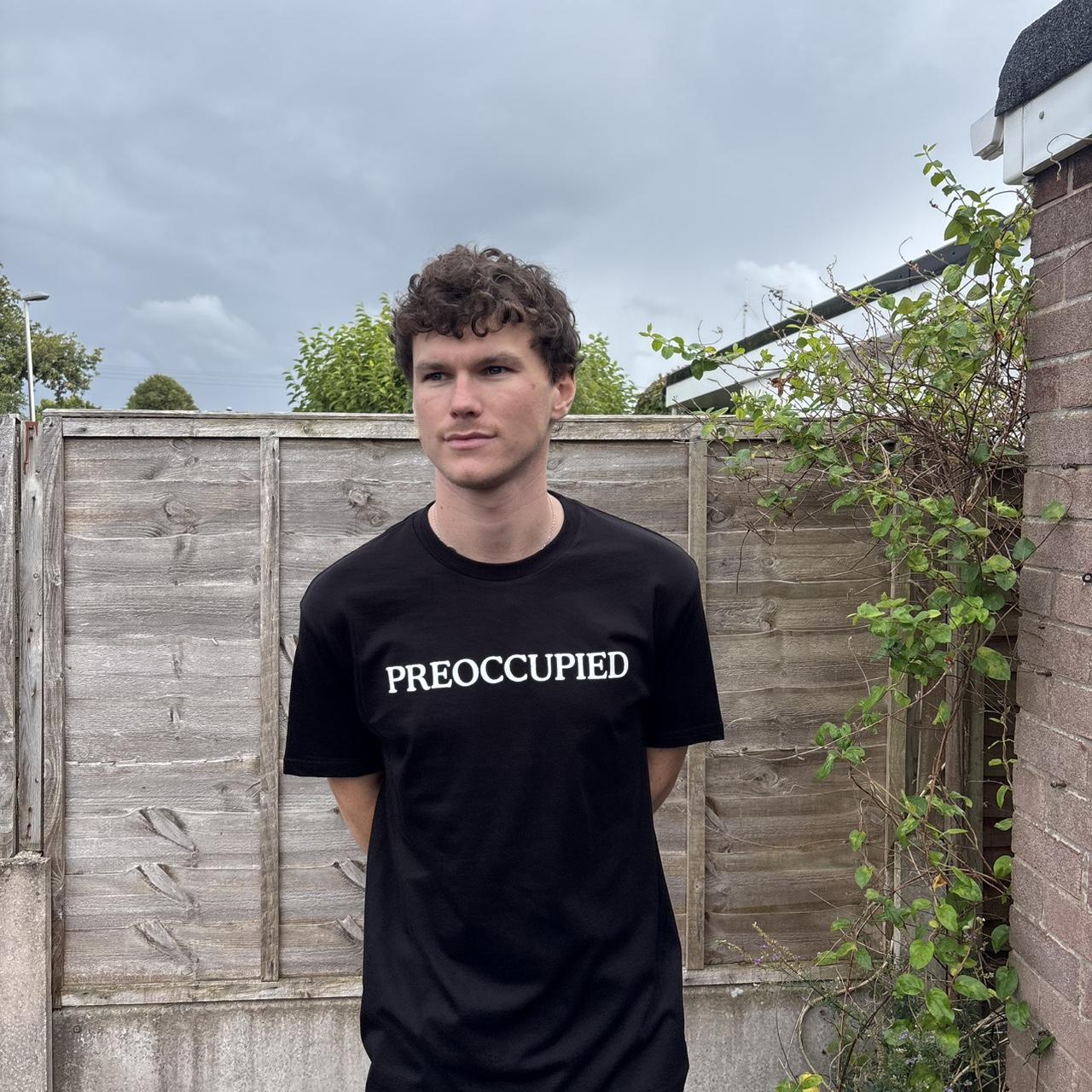 Black ‘Preoccupied’ Text Print T-Shirt - M