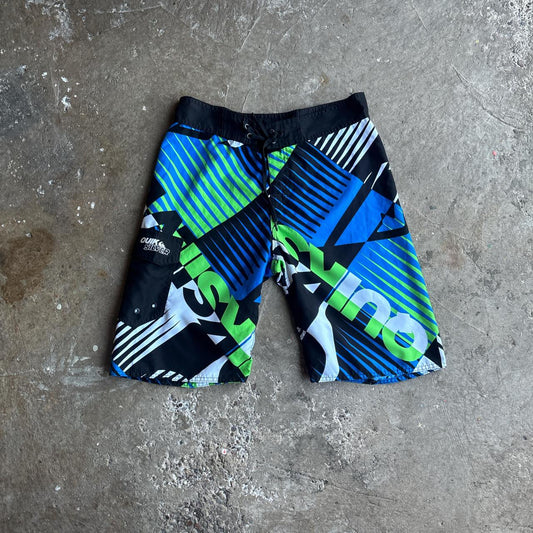 Blue & Black Patterned Quiksilver Board Shorts