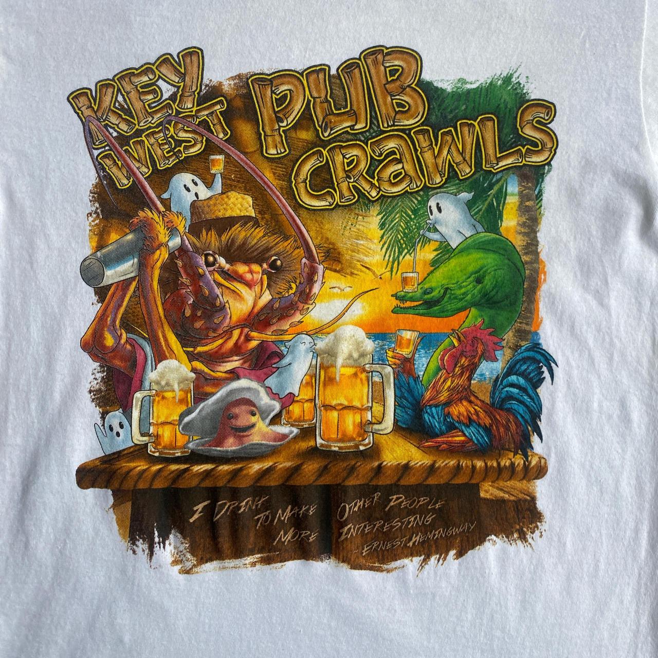 White Key West Pub Crawl Graphic T-Shirt - S