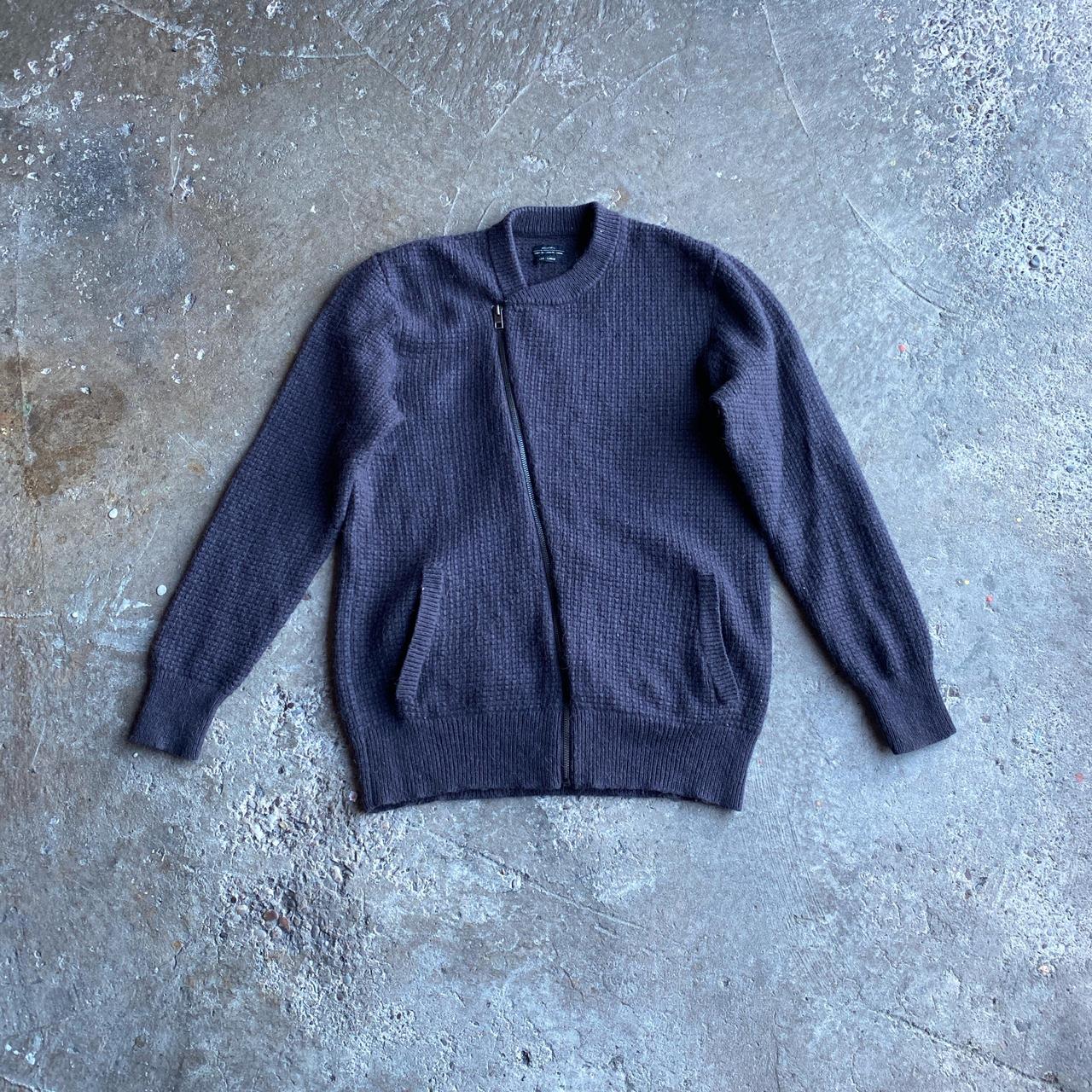 Purple All Saints Full Zip Asymmetrical Sweater - L