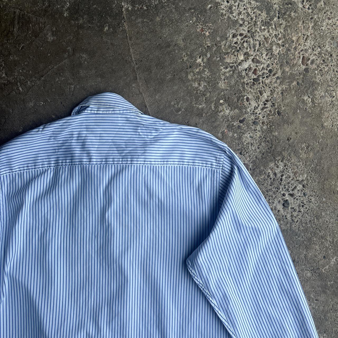 Blue & White Striped Timberland Shirt - S