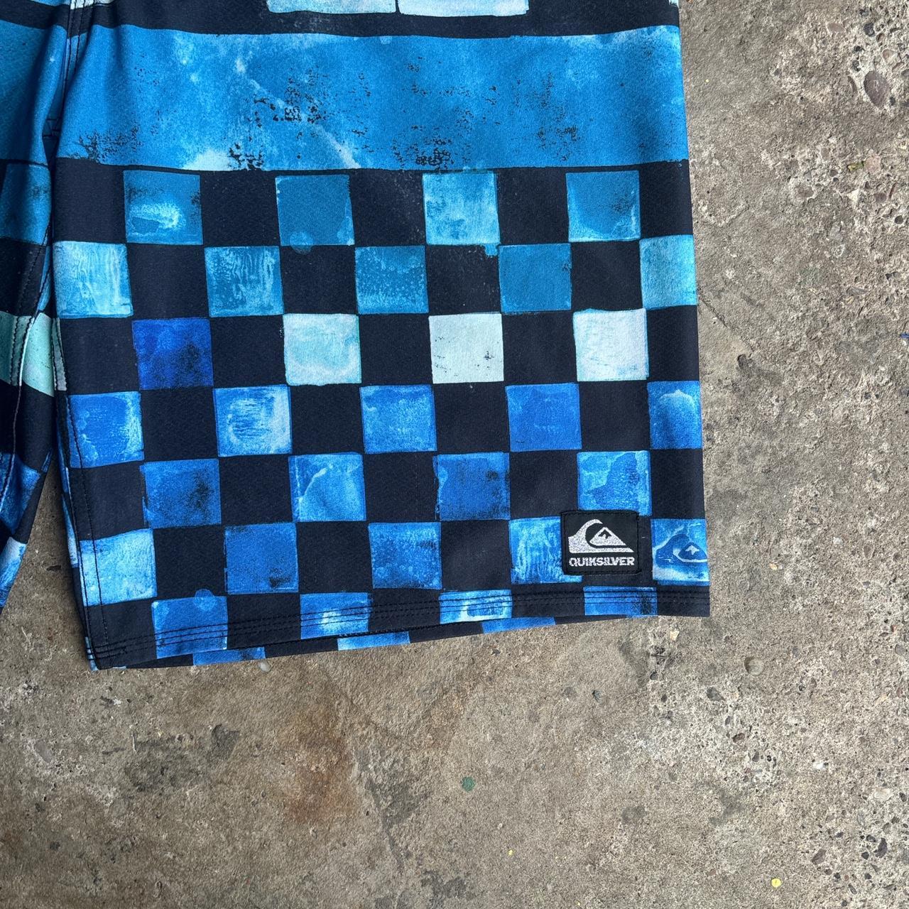 Blue Checkered Quiksilver Board Shorts