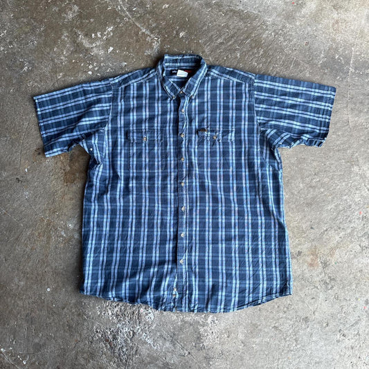 Blue Checkered Wrangler Short-Sleeve Shirt