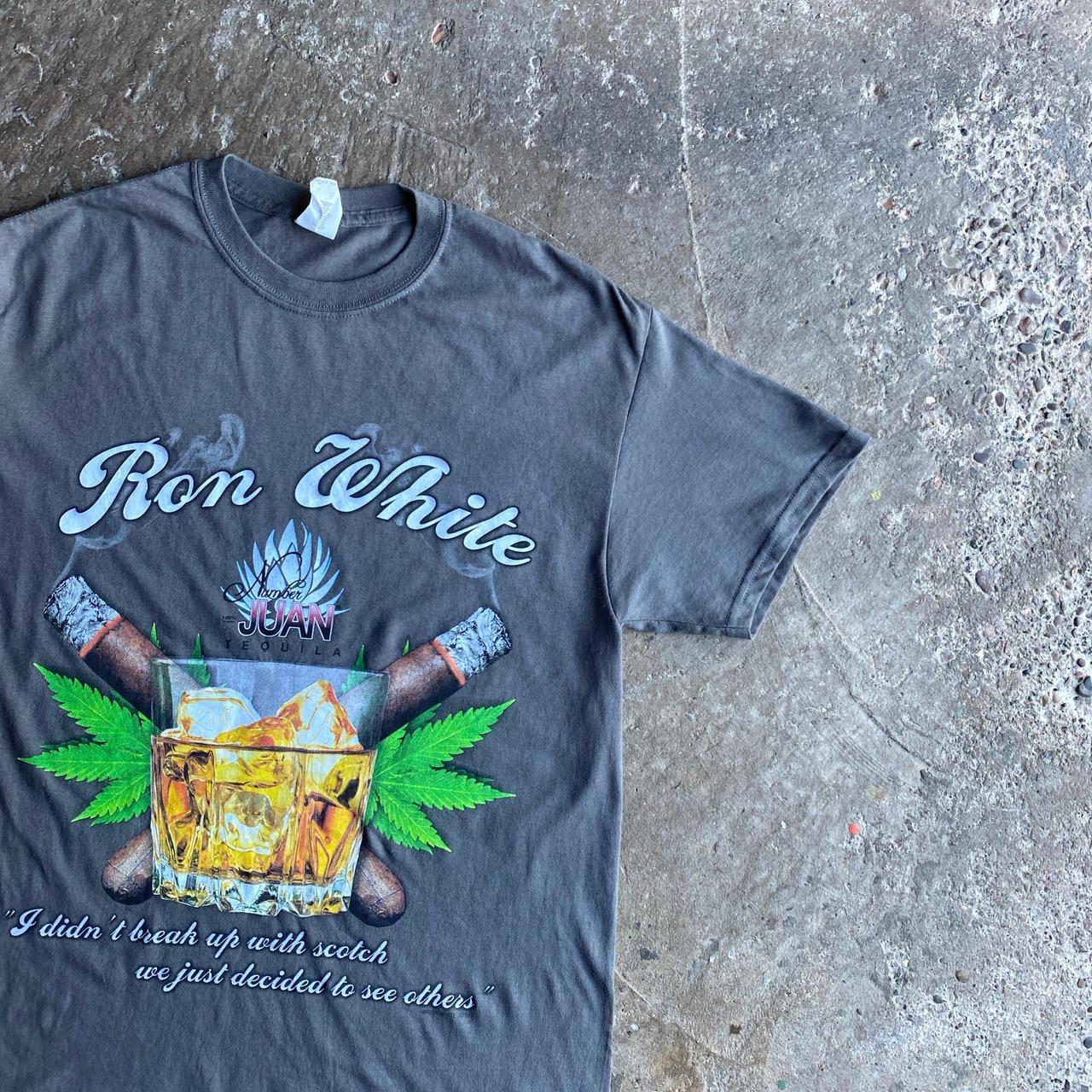 Grey Ron White Scotch Graphic T-Shirt - M