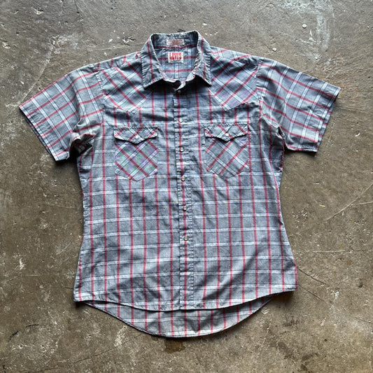Vintage grey and red Levi’s western shirt - XL