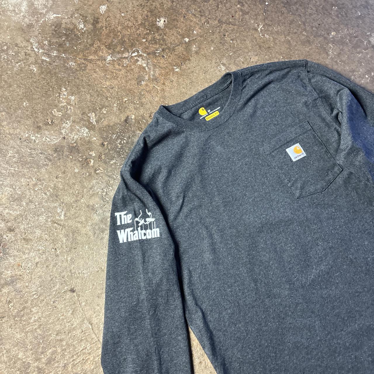 Grey Carhartt Long Sleeve T-Shirt w/ Whatcom Godfather Graphic - M