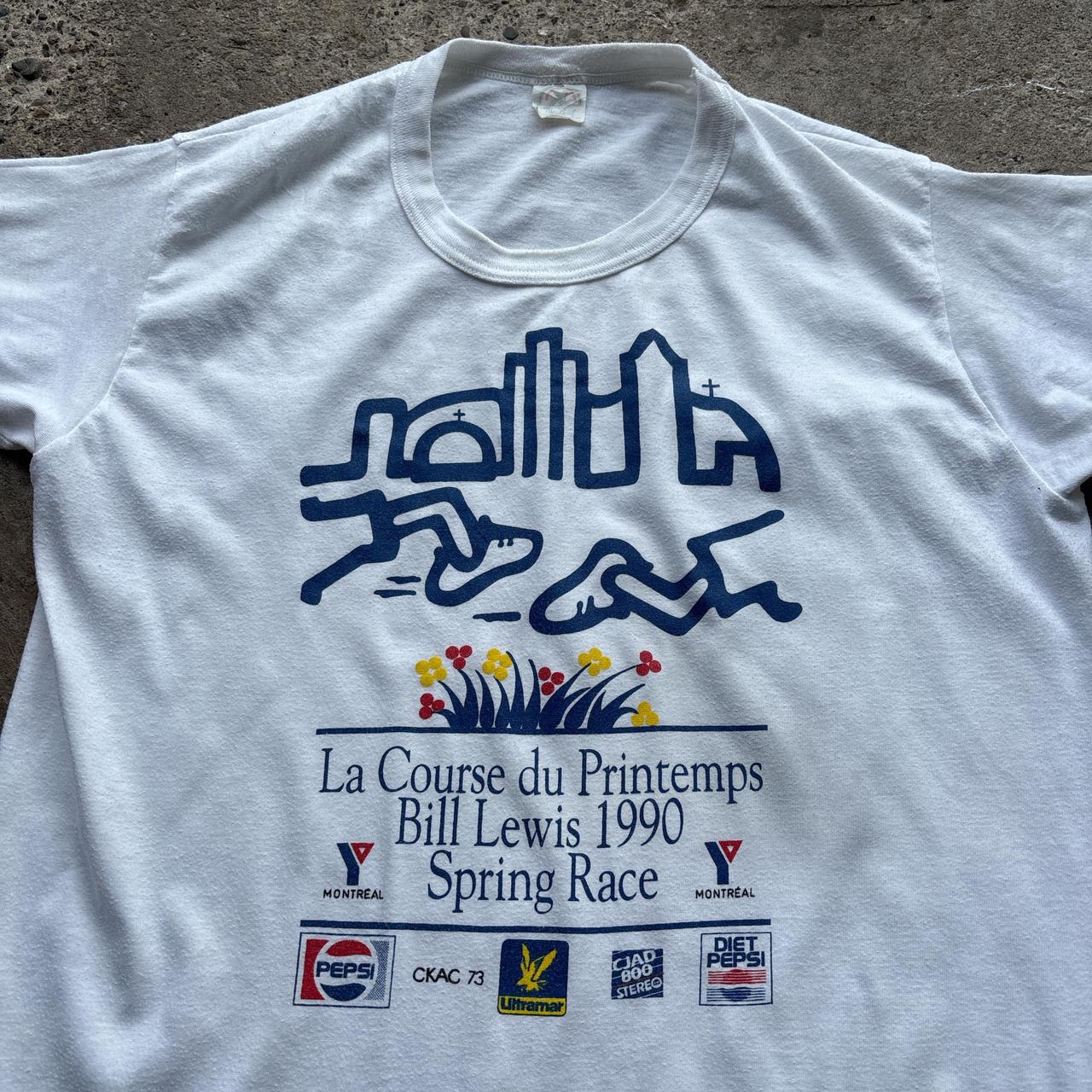 White 1990 French running t-shirt - XL