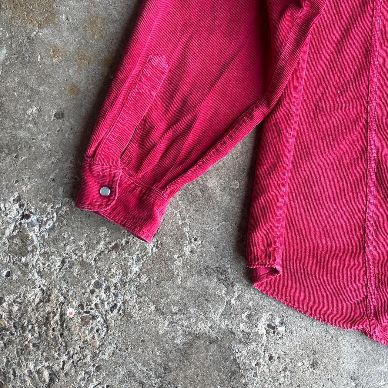 Red Corduroy Button-Up Shirt - XL